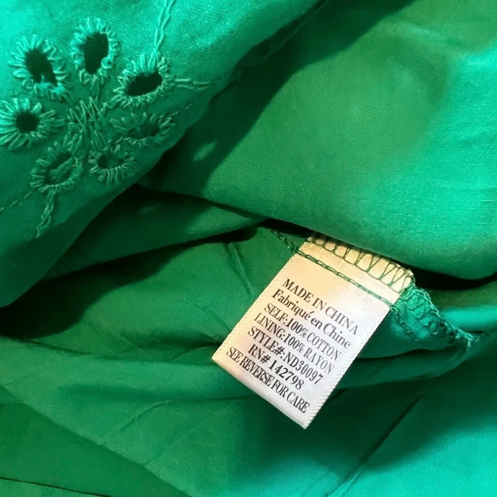 Altar'd State 100% Cotton Green Ruffled Tiered Sundress Like New! M - Picture 8 of 9